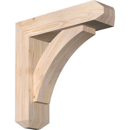 Ekena Millwork Thorton Craftsman Smooth Bracket w/ Offset Brace, Douglas Fir, 5 1/2"W x 20"D x 20"H BKT0604X20X20THR04SDF